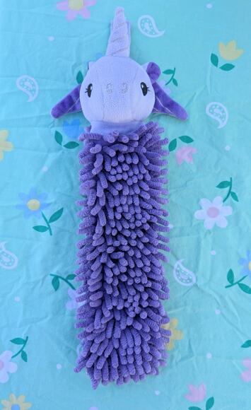 Norwex Kids Pet To Dry Hand Towel Purple Unicorn Kids Bathroom Girls Chenille - Picture 2 of 5
